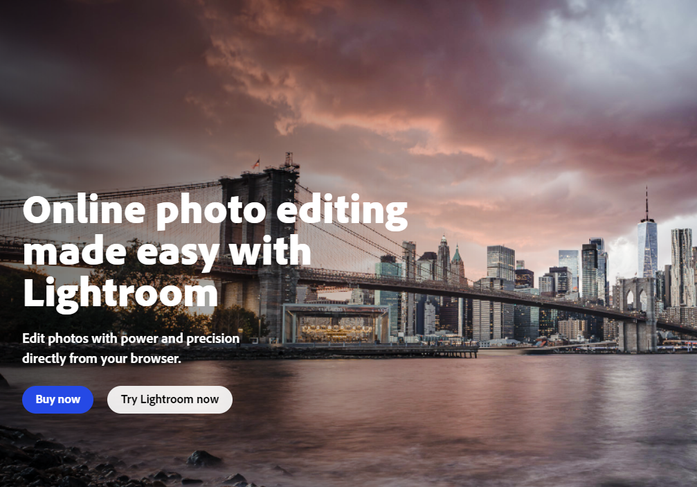 Lightroom's homepage
