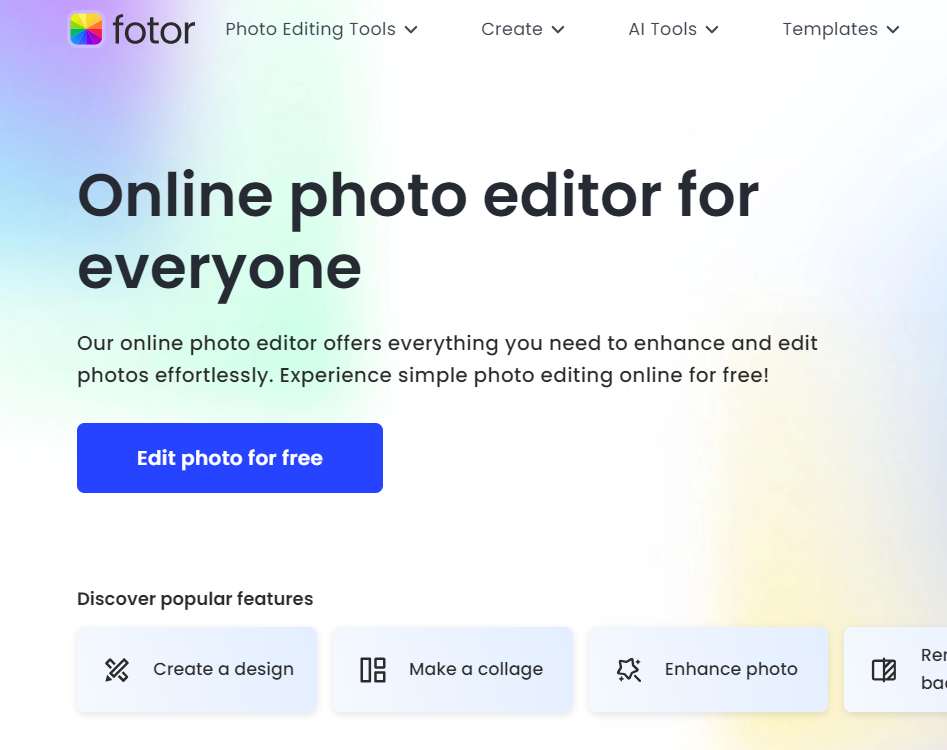 Fotor's homepage